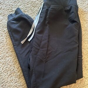 Figs Kids Black Joggers with Gray Drawstring